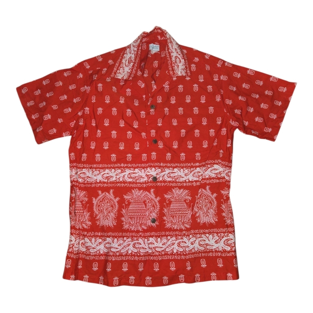 Vintage Hawaiian Pineapple Patterned Men's Shirt
